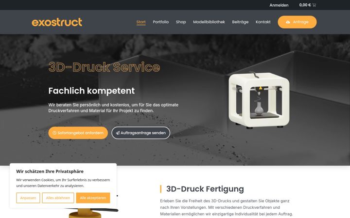 Screenshot of exostruct.de