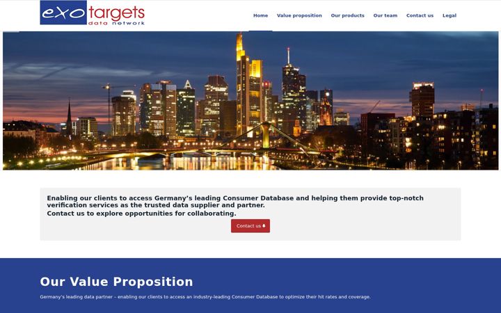 Screenshot of exotargets.com