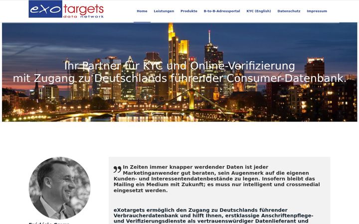 Captura de pantalla de exotargets.de