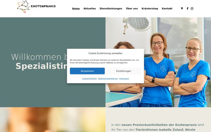Screenshot ta' exotenpraxis.ch