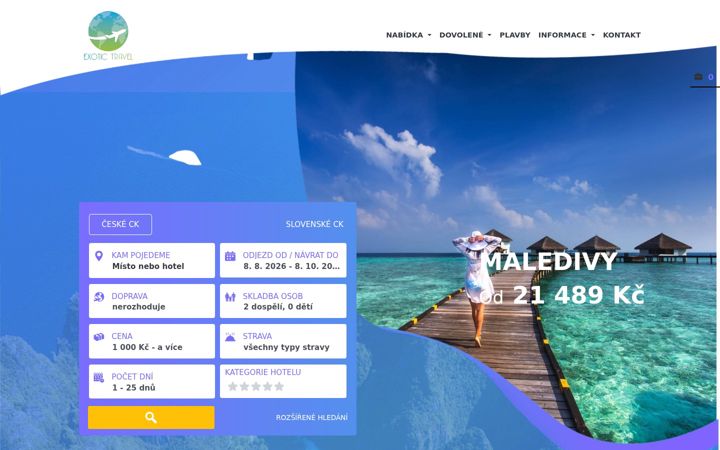 Screenshot of exotic-travel.cz