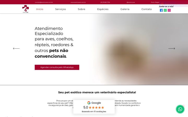 Captura de ecrã de exoticavet.com.br
