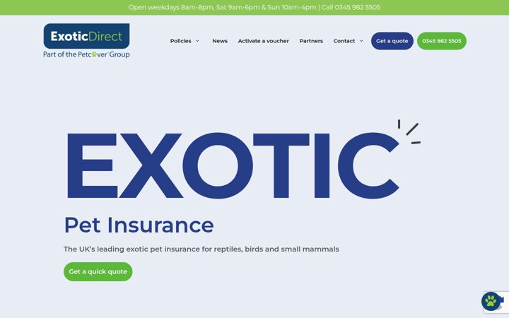 Screenshot of exoticdirect.co.uk