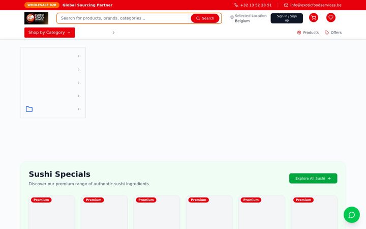 Screenshot di exoticfoodservices.be