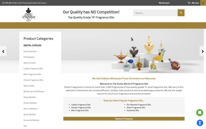 Screenshot of exoticfragrances.com