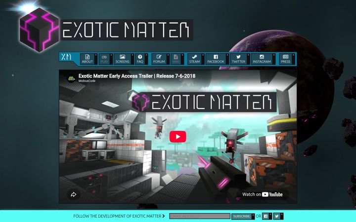 Zrzut ekranu exoticmatter.io