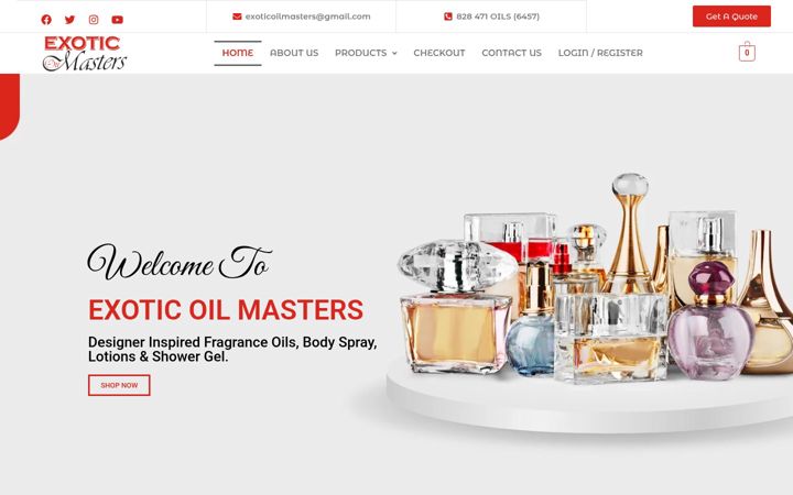 Screenshot of exoticoilmasters.com