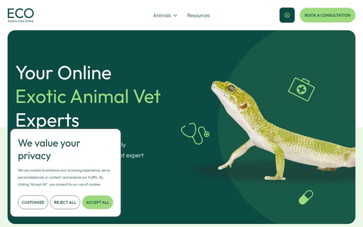 Screenshot of exoticscareonline.com