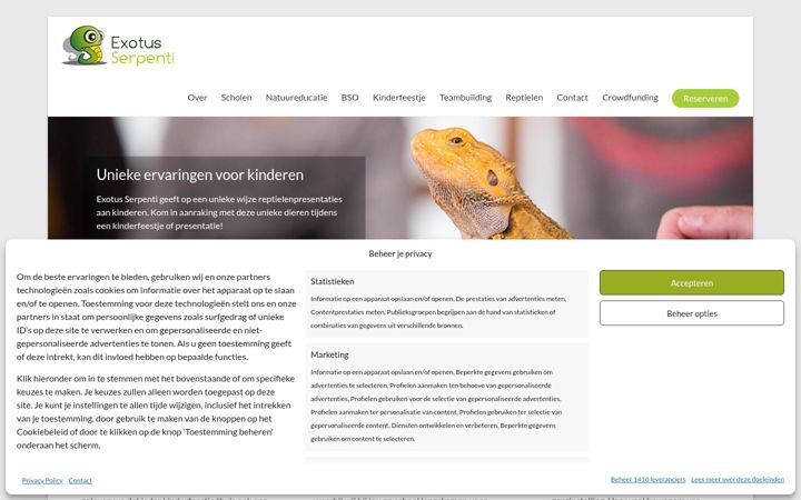 Screenshot of exotusserpenti.nl