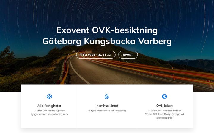 Screenshot of exovent.se