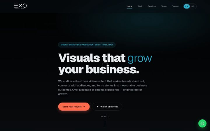 Screenshot of exovisualmedia.com
