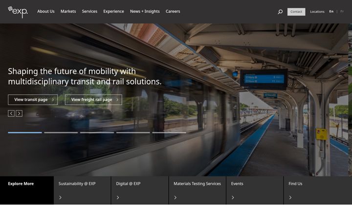 Screenshot von exp.com