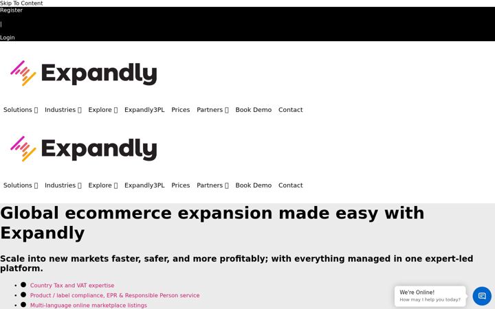 Screenshot of expandly.com
