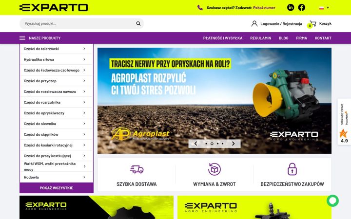 Képernyőkép: exparto.pl