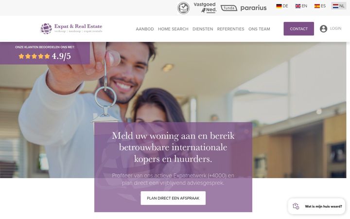 Screenshot ta' expat-realestate.nl