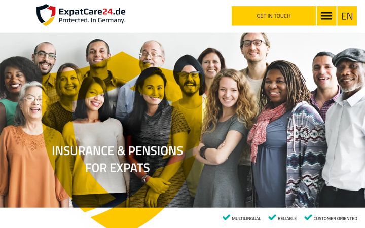 Screenshot of expatcare24.de