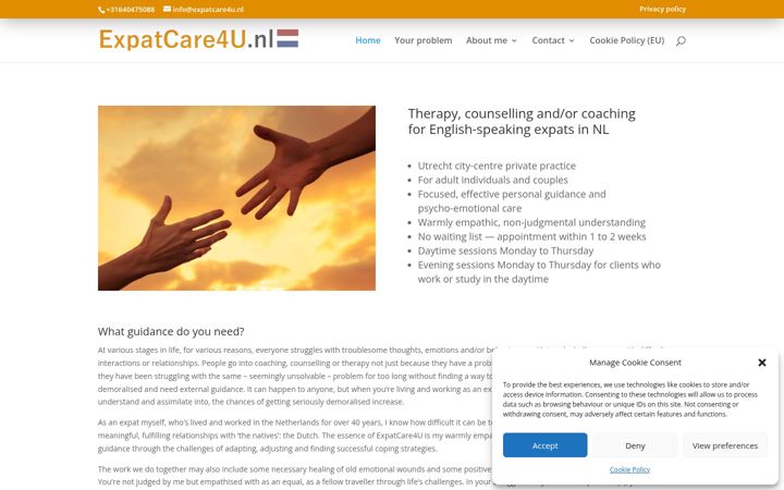 Screenshot of expatcare4u.nl