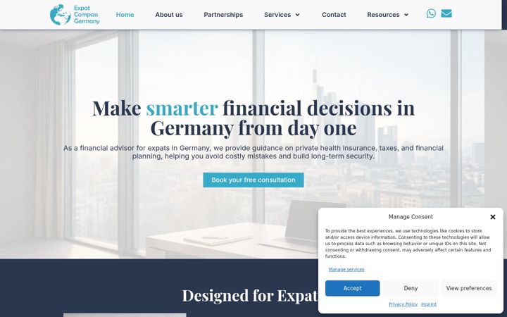 Screenshot of expatcompassgermany.de