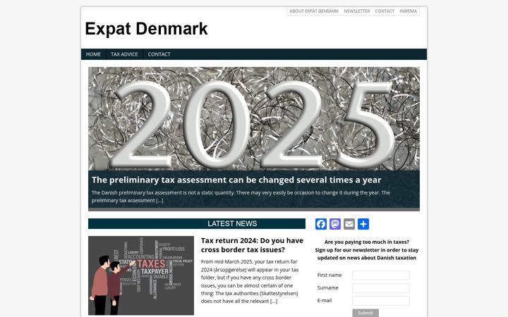 Screenshot of expatdenmark.dk