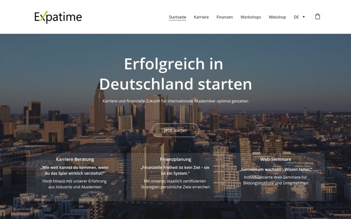 Screenshot of expatime.de