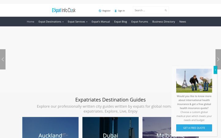 Screenshot of expatinfodesk.com