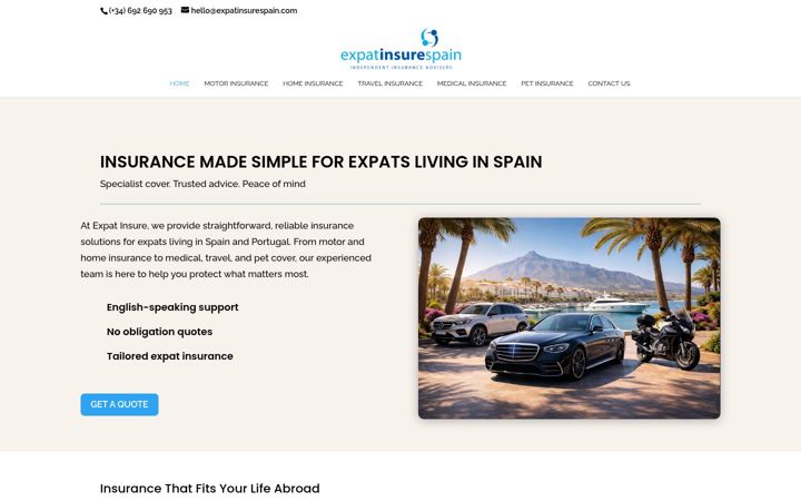 Screenshot of expatinsurespain.com