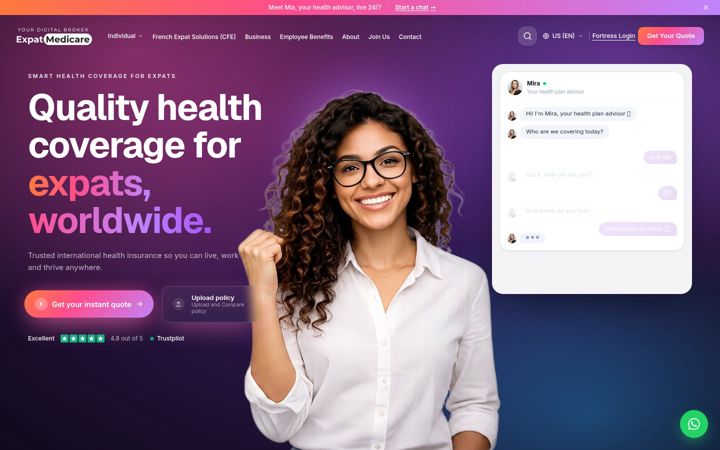 Screenshot of expatmedicare.com