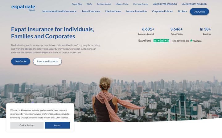 Screenshot of expatriatehealthcare.com