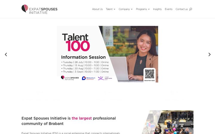 Screenshot ta' expatspousesinitiative.org