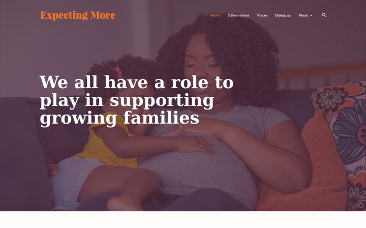 Screenshot of expectingmore.org