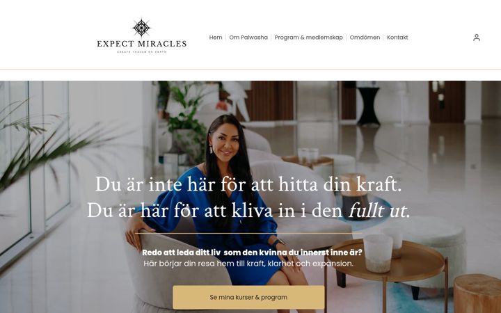 Screenshot of expectmiracles.se