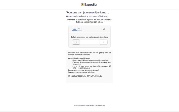 Screenshot of expedia.be