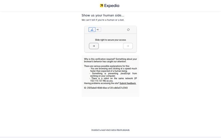 Skærmbillede af expedia.co.in