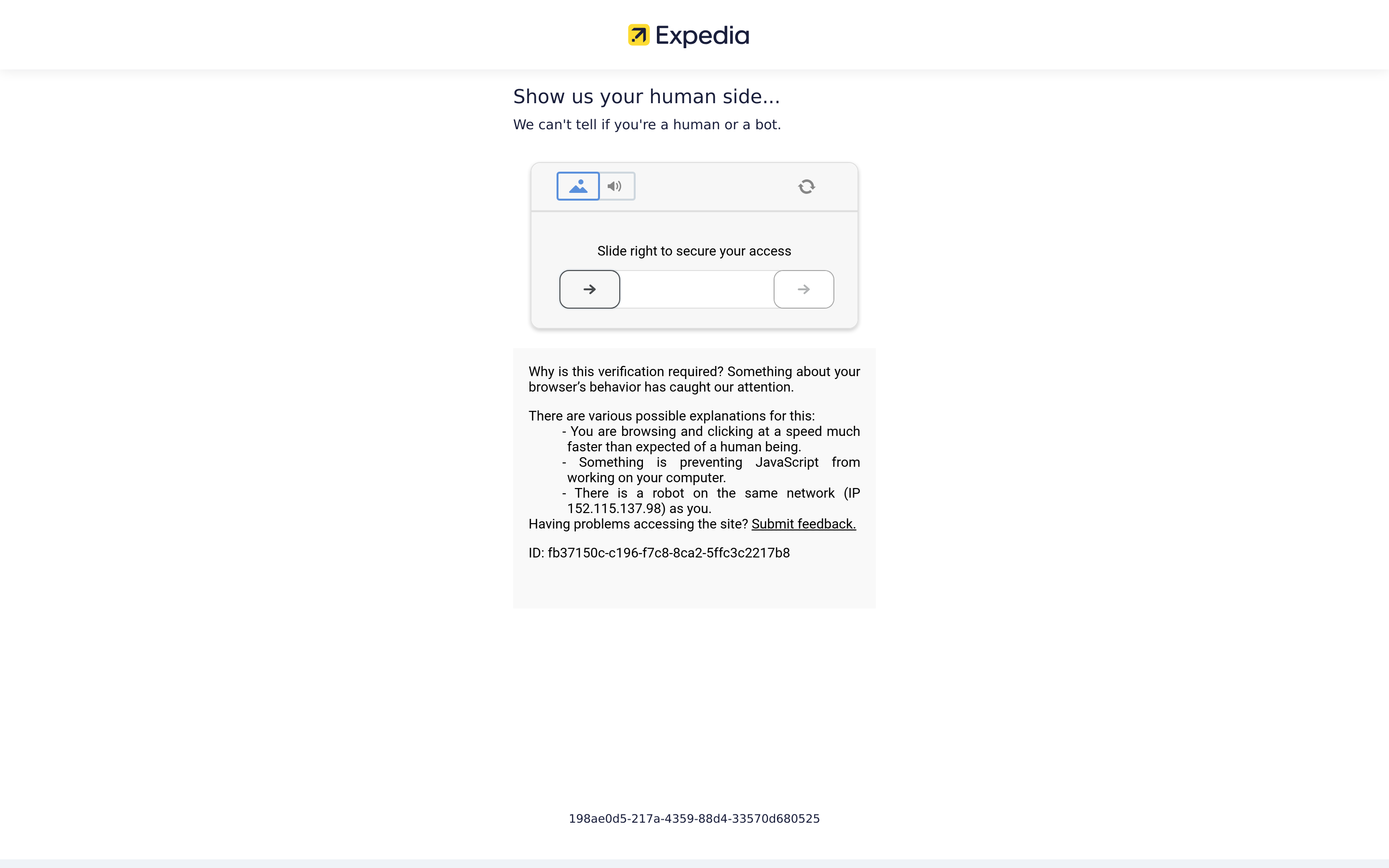 Screenshot of expedia.com