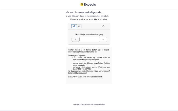Screenshot of expedia.dk