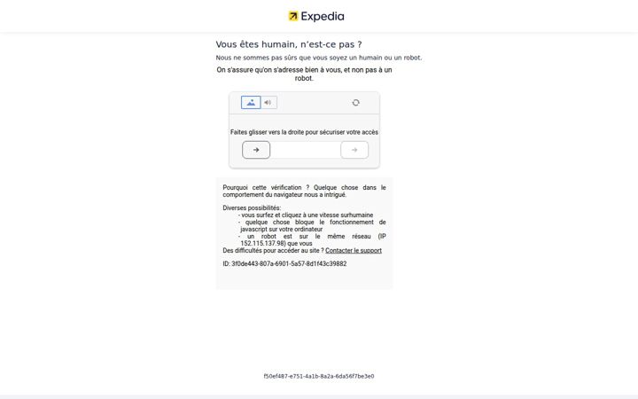 Zrzut ekranu expedia.fr
