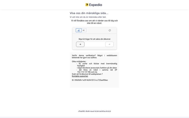 Screenshot of expedia.se