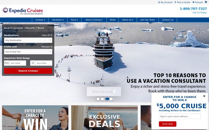 Posnetek zaslona expediacruises.ca