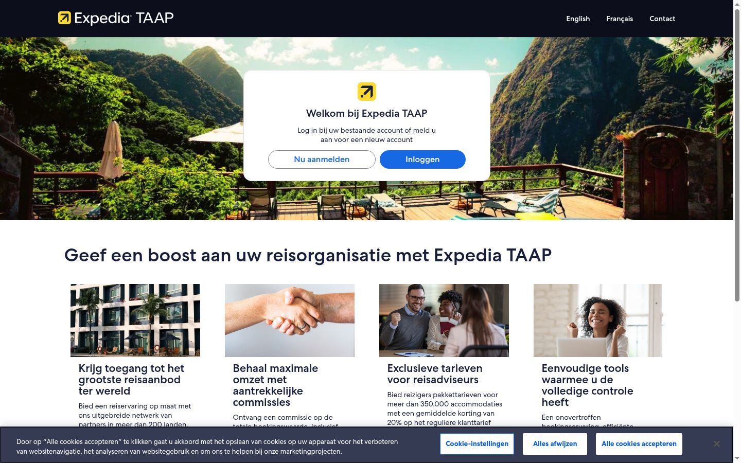 Screenshot tal-banner tal-kunsens muri qabel kwalunkwe interazzjoni