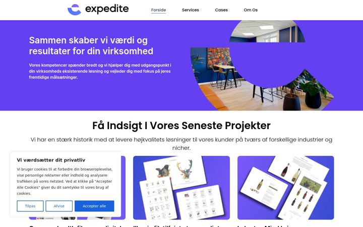 Screenshot of expedite.dk