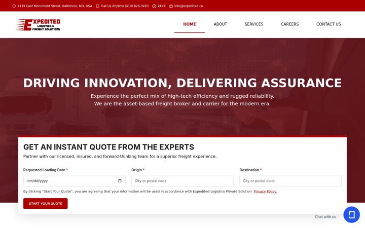 Screenshot of expedited.co