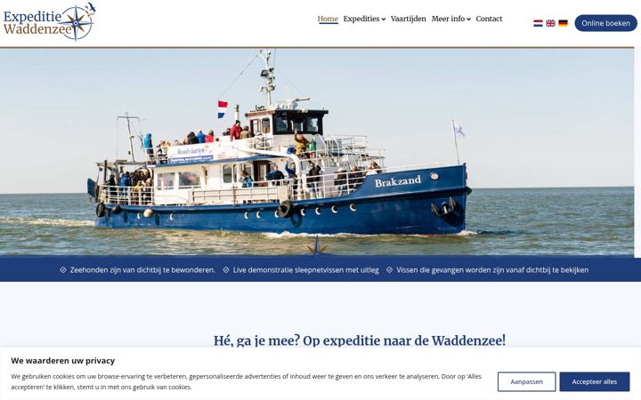 Screenshot of expeditiewaddenzee.nl