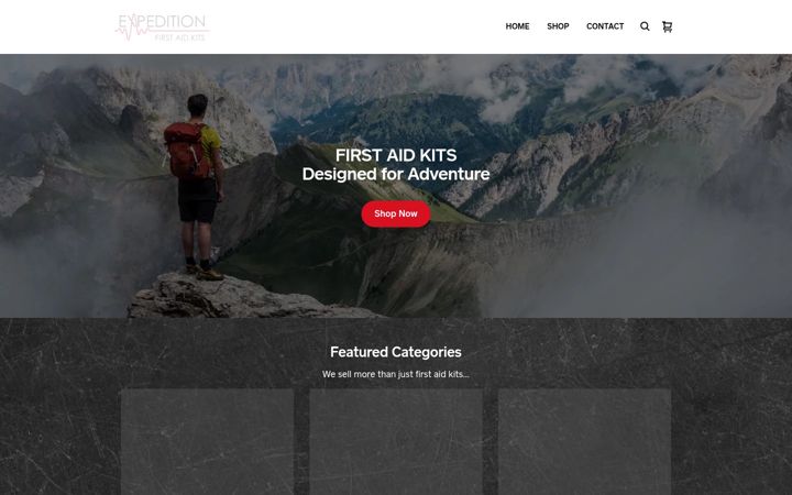 Screenshot ta' expeditionfirstaidkits.co.uk