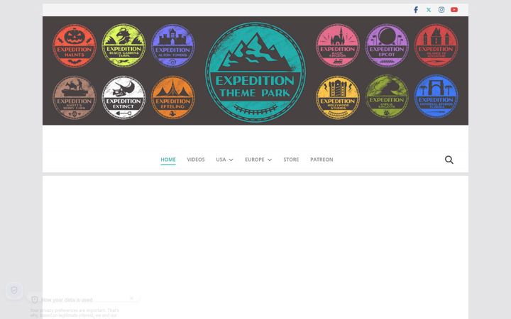 Screenshot of expeditionthemepark.com