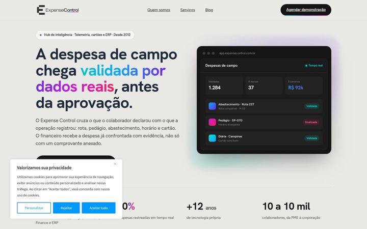 Screenshot of expensecontrol.com.br