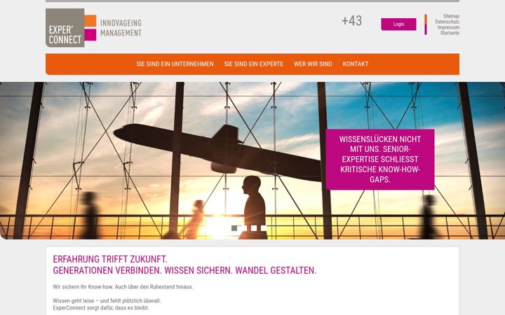 Screenshot of experconnect.at