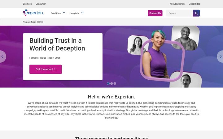 Screenshot of experian.co.za