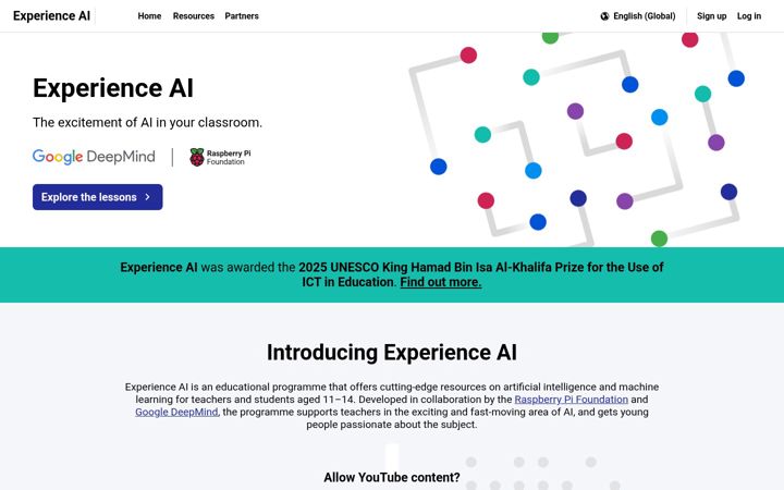 Screenshot of experience-ai.org