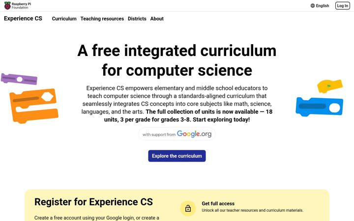 Screenshot of experience-cs.org