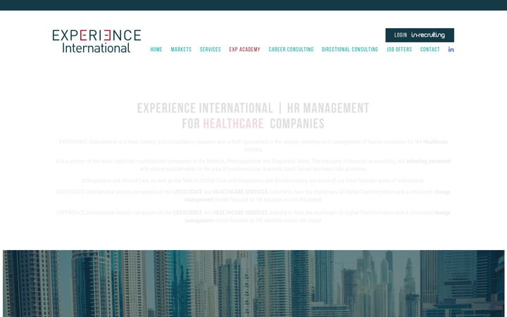 Screenshot von experience-int.com
